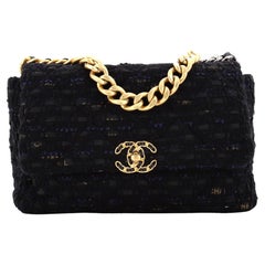 Chanel 19 Flap Bag Quilted Tweed and Ribbon Large