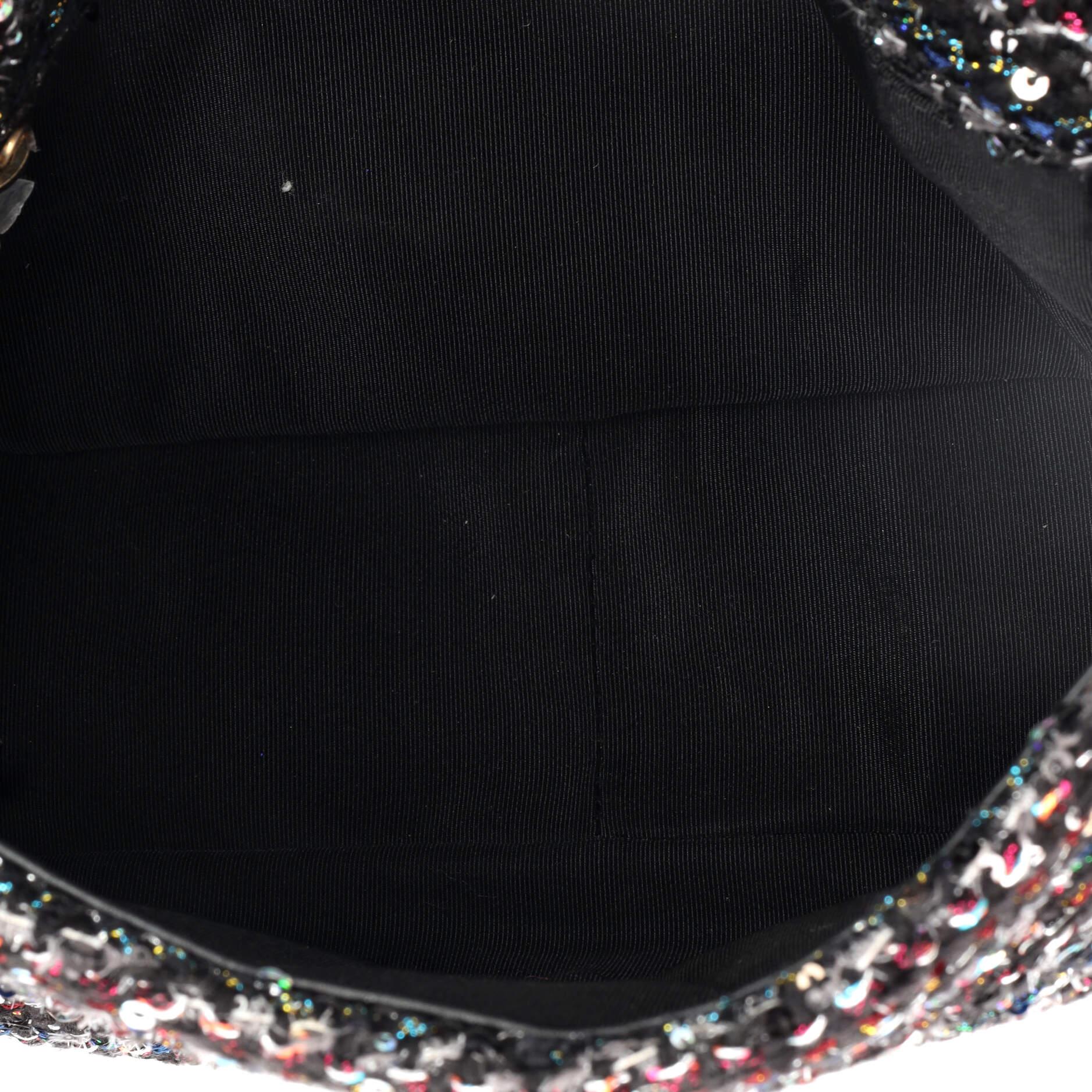 Chanel 19 Flap Bag Quilted Tweed and Sequins Medium 1