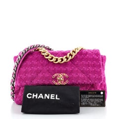 Chanel 19 Flap Bag Quilted Tweed Large