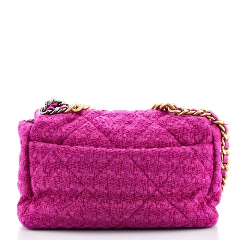 Chanel 19 Flap Bag Quilted Tweed Large In Good Condition In NY, NY