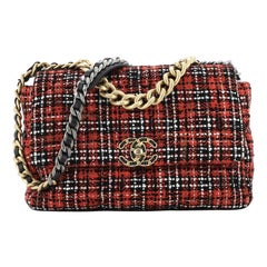 Chanel 19 Flap Bag Quilted Tweed Large