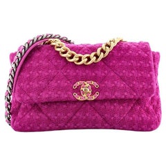 Chanel 19 Flap Bag Quilted Tweed Large