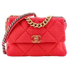 Chanel 19 Flap Bag Quilted Tweed Large