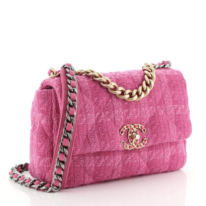 chanel 19 pink tweed bag