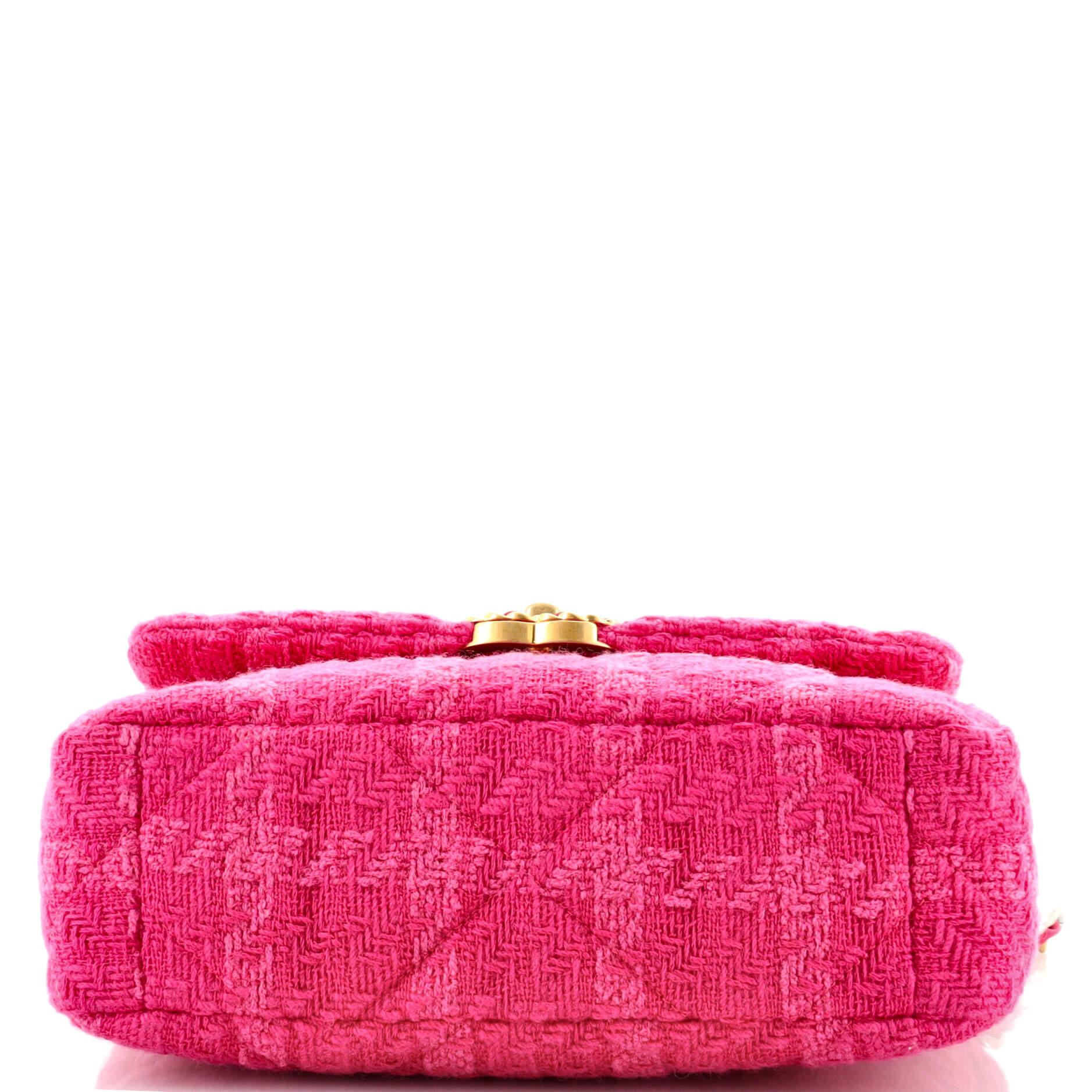 Chanel 19 Flap Bag Quilted Tweed Medium In Good Condition In NY, NY