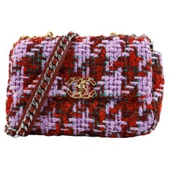 Chanel 19 Tweed Bag - 30 For Sale on 1stDibs  tweed chanel 19, chanel 19  pink tweed bag, chanel 19 bag tweed