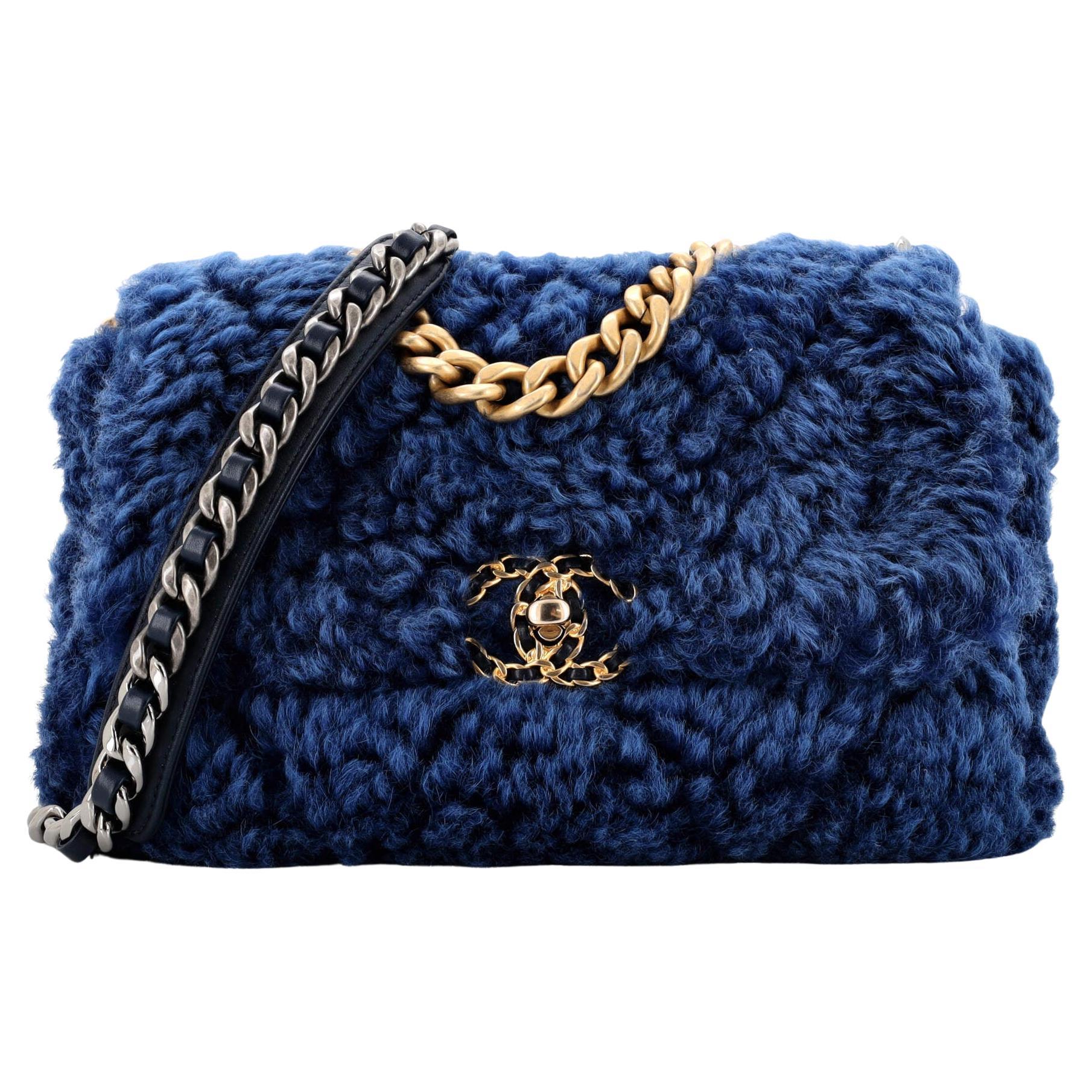 Chanel 19 Flap Bag Shearling Medium For Sale at 1stDibs