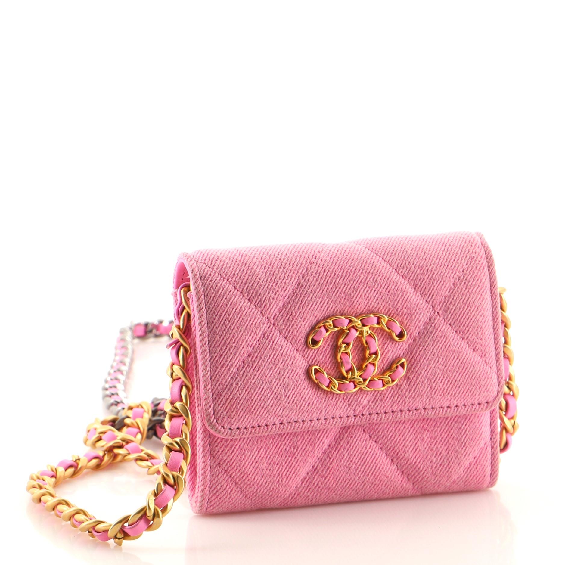 chanel 19 pouch with chain