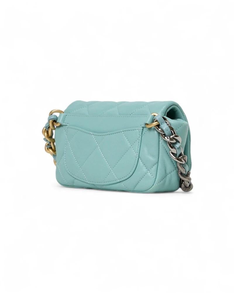 Chanel 19 Klappe Klappe Mini Tiffany im Angebot 2