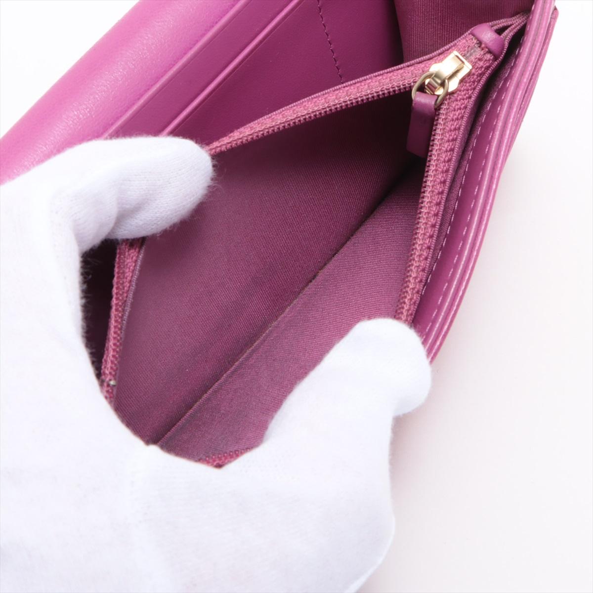 Chanel 19 Lambskin Compact Medium Wallet Purple 3