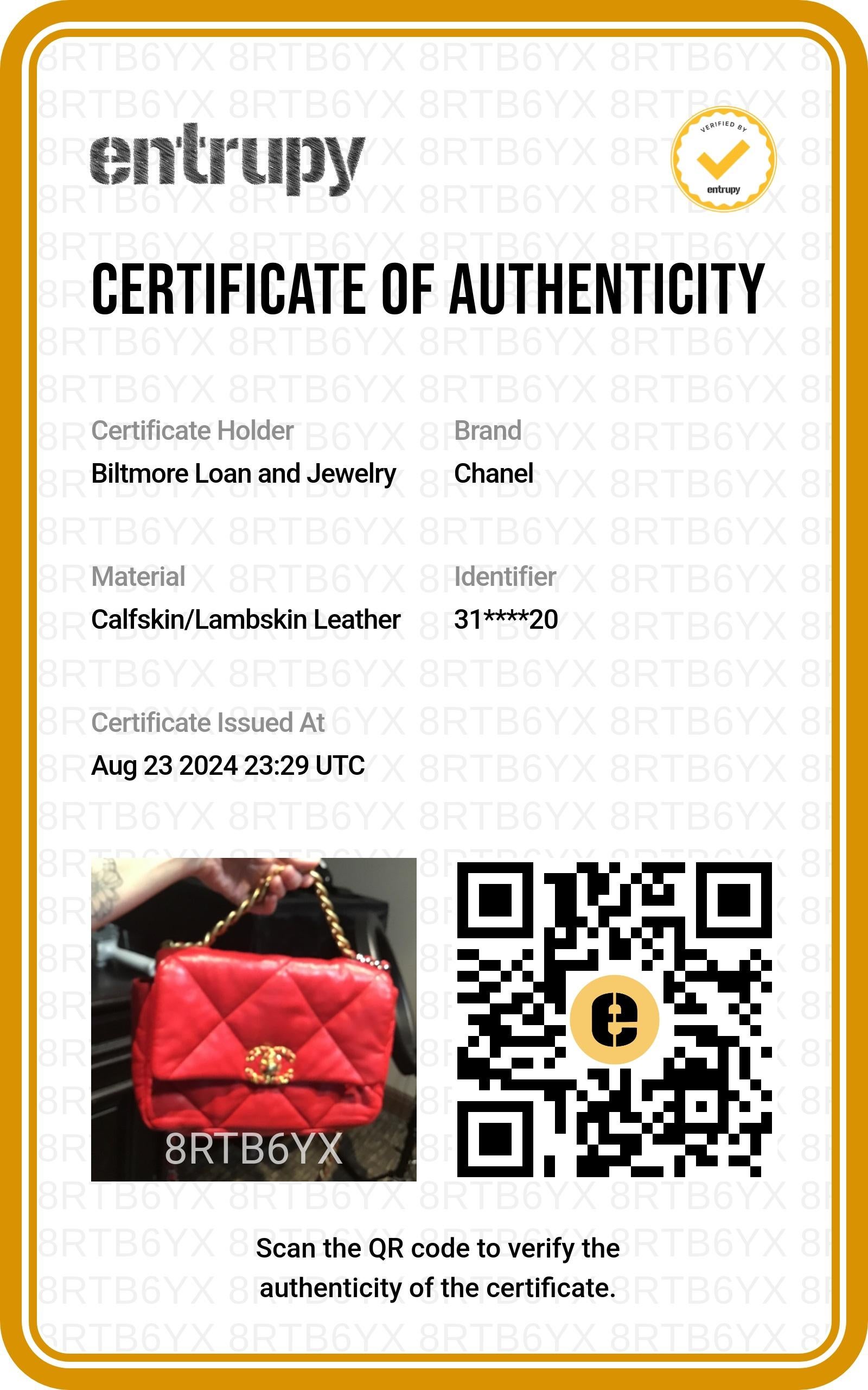 Chanel 19 Lambskin Quilted Medium Flap Bag Red For Sale 8