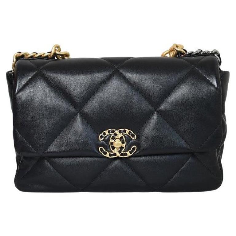 Chanel 19 Large Flap Bag Black For Sale at 1stDibs