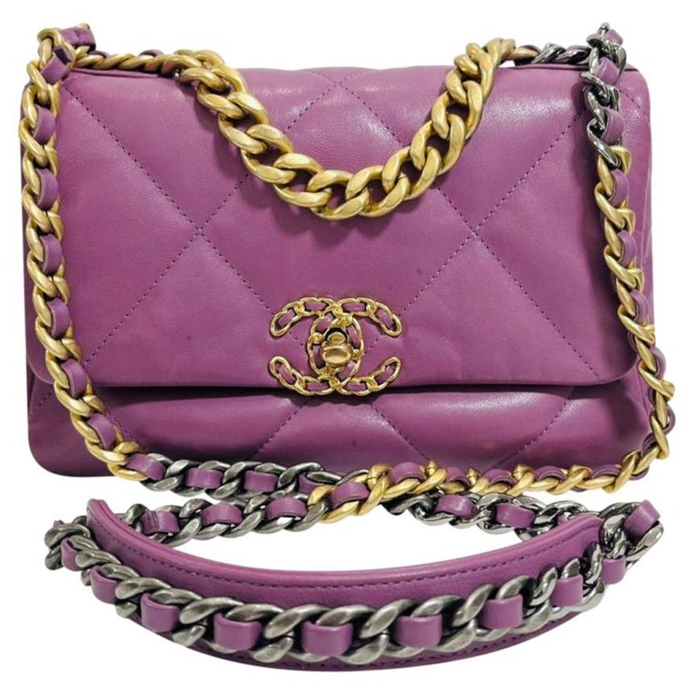purple chanel 19 bag