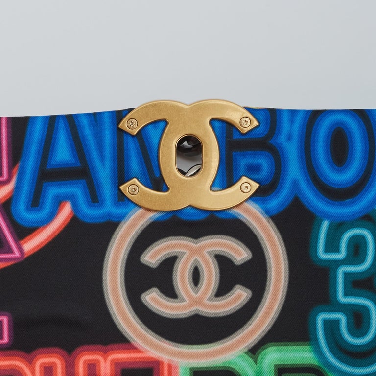 Chanel 19 Neon Logos Canvas Medium Flap Bag 2021 at 1stDibs | 31066819