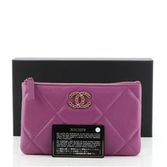 Chanel 19 O Case Pouch Quilted Goatskin Small