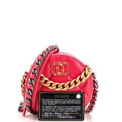 Chanel 19 Round Clutch with Chain Quilted Leather