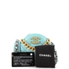 Chanel 19 Round Clutch with Chain Quilted Leather