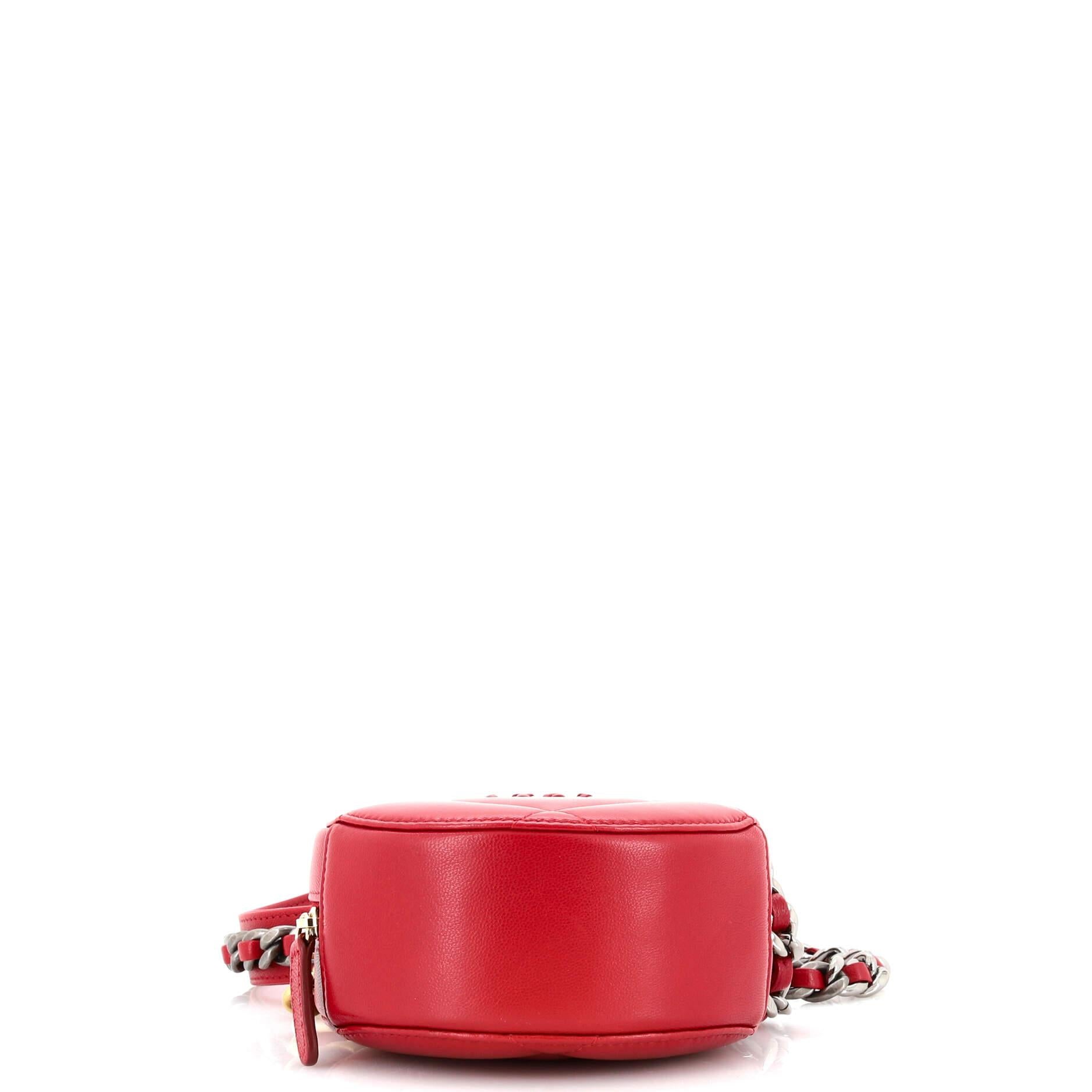 Chanel 19 Round Clutch with Chain Quilted Leather 1
