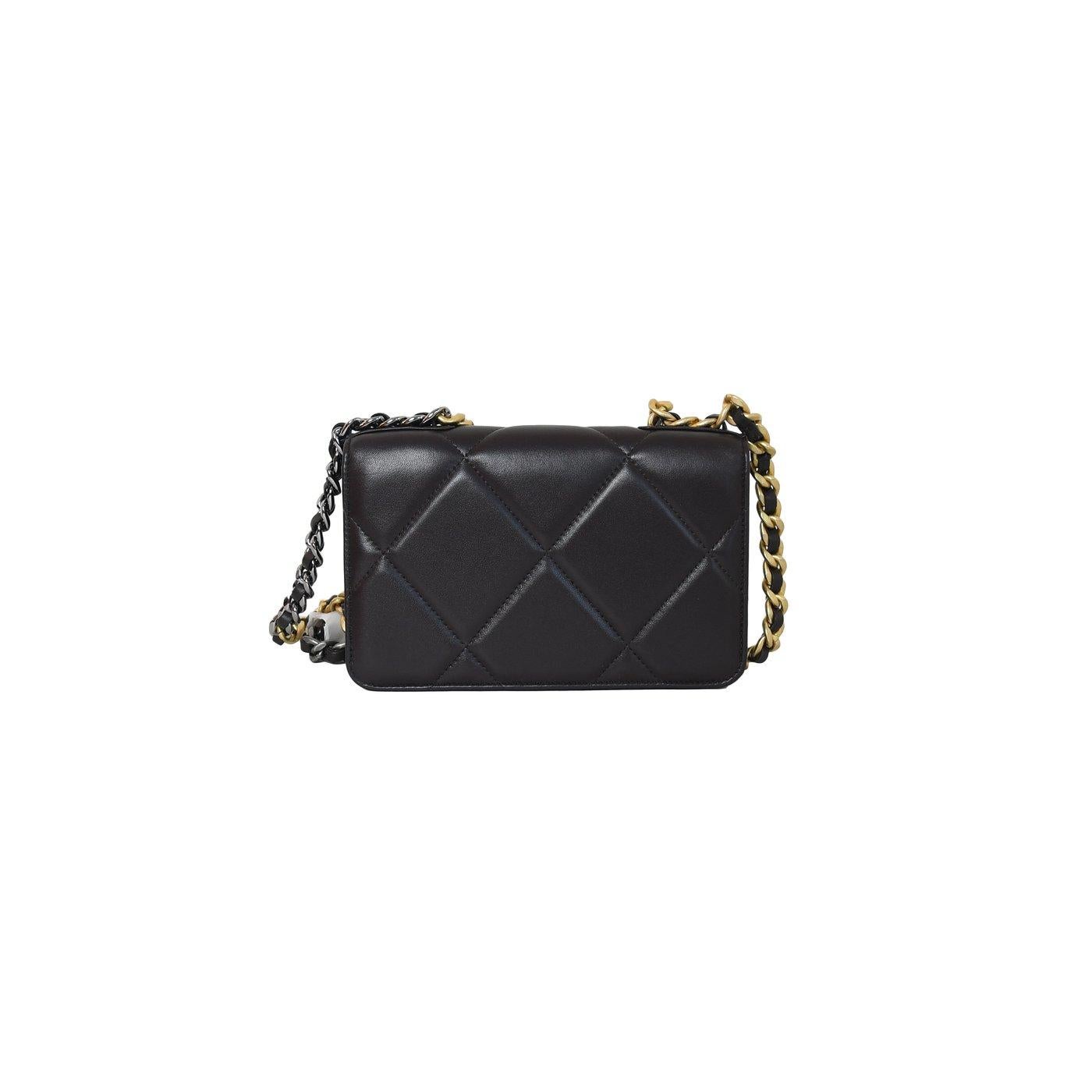 chanel 19 wallet black