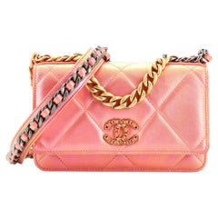 Chanel Pink WOC Chevron Wallet on Gold Chain – RELUXE1ST