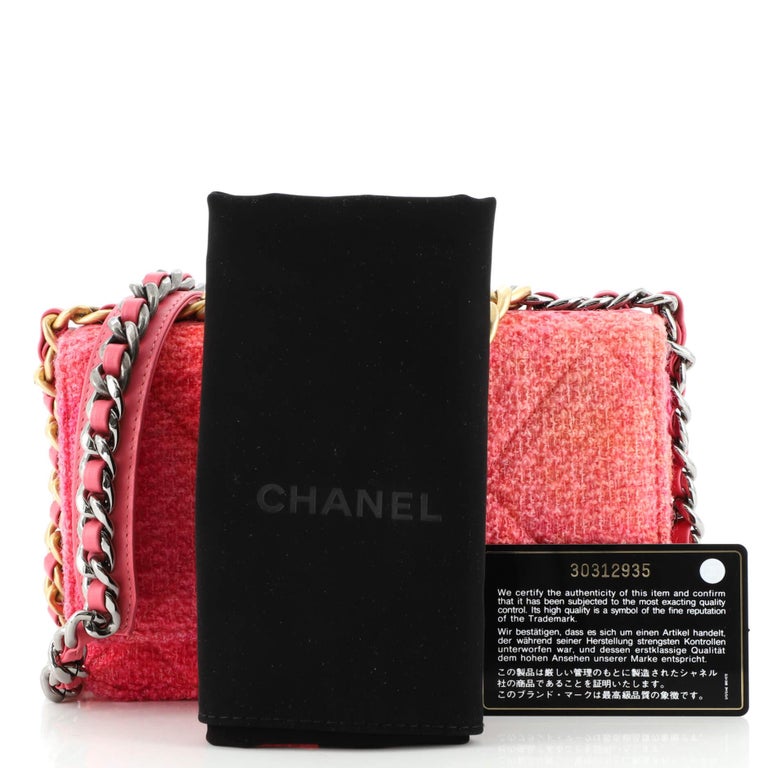 Chanel 19 Wallet On Chain Tweed Pink