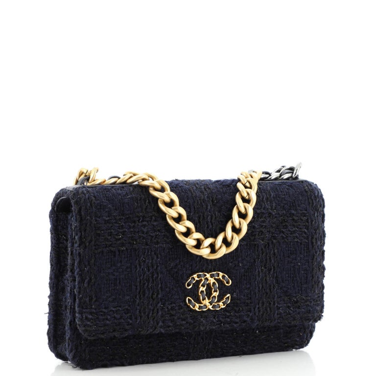 Chanel 19 Wallet on Chain Quilted Tweed at 1stDibs