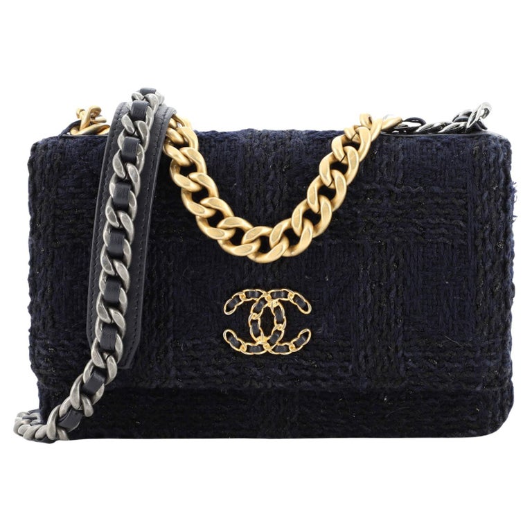 Chanel 19 Wallet on Chain Quilted Tweed at 1stDibs