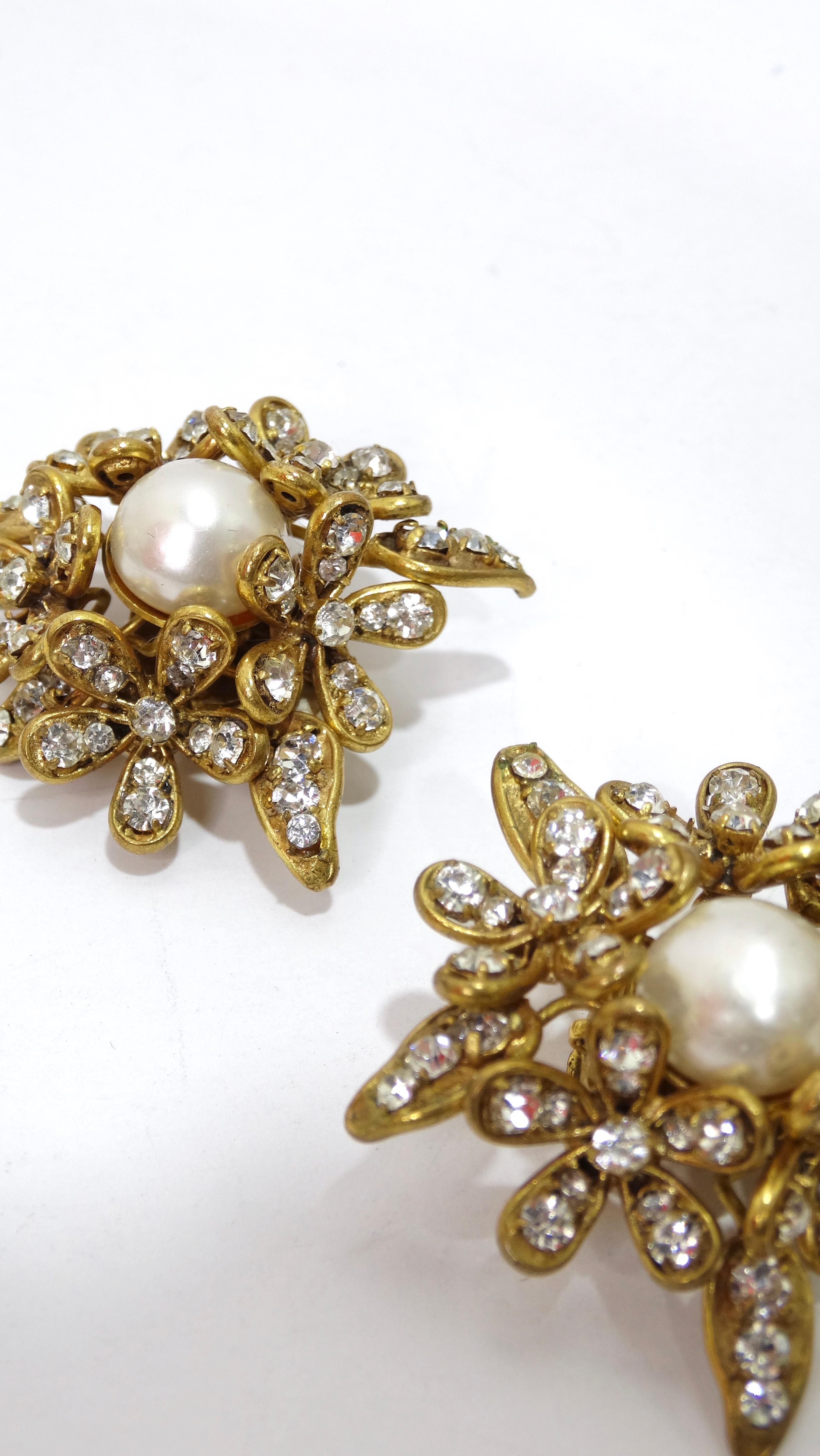 Chanel collectors right this way! This is an ultra-rare piece of Chanel jewelry you cannot find anywhere else. Doesn't it feel good to have someone no one else has? You will feel refined and confident in these vibrant gold, crystal, and pearl