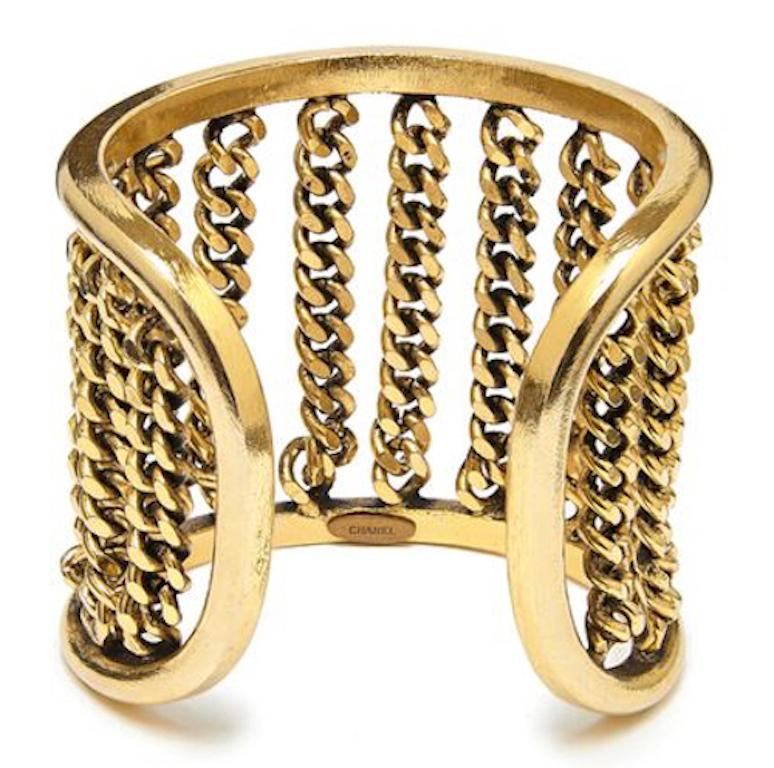 Robert Goossens for Chanel Pair of Gold Cuff Bracelets In Excellent Condition In London, GB