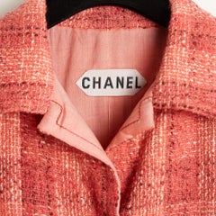 Chanel 1976 Veste Tailleur FR36 Haute Couture Rosa Crudo Tweed Ensemble UK8 US4 6
