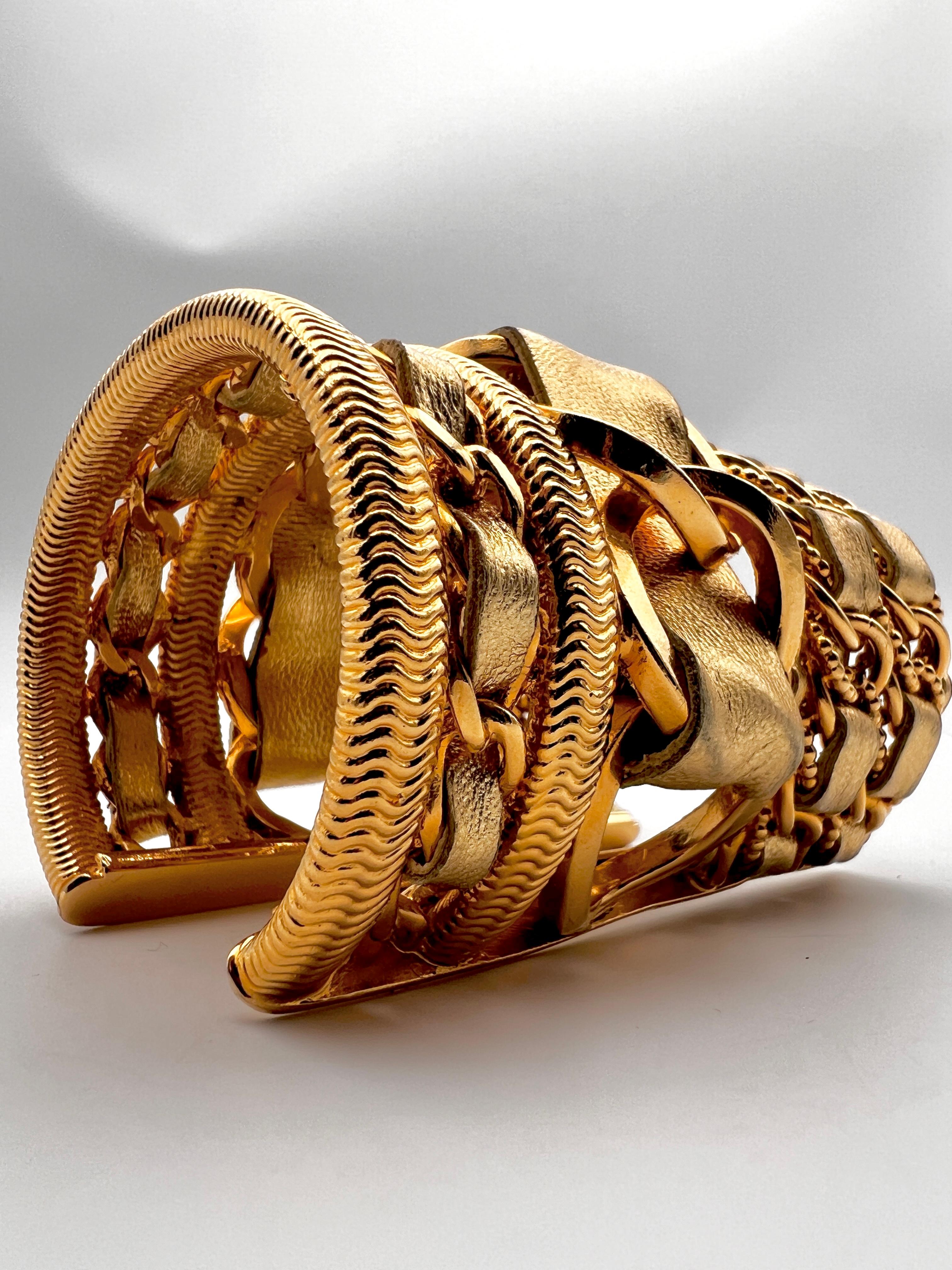 Chanel 1980 Massive Cuff Paris For Sale 1