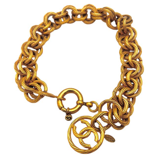 CHANEL Vintage Quilted CC Pendant and Chain For Sale at 1stDibs