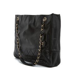 Sac shopping Chanel 1980  Timeless Classique Sac à main en cuir noir PM