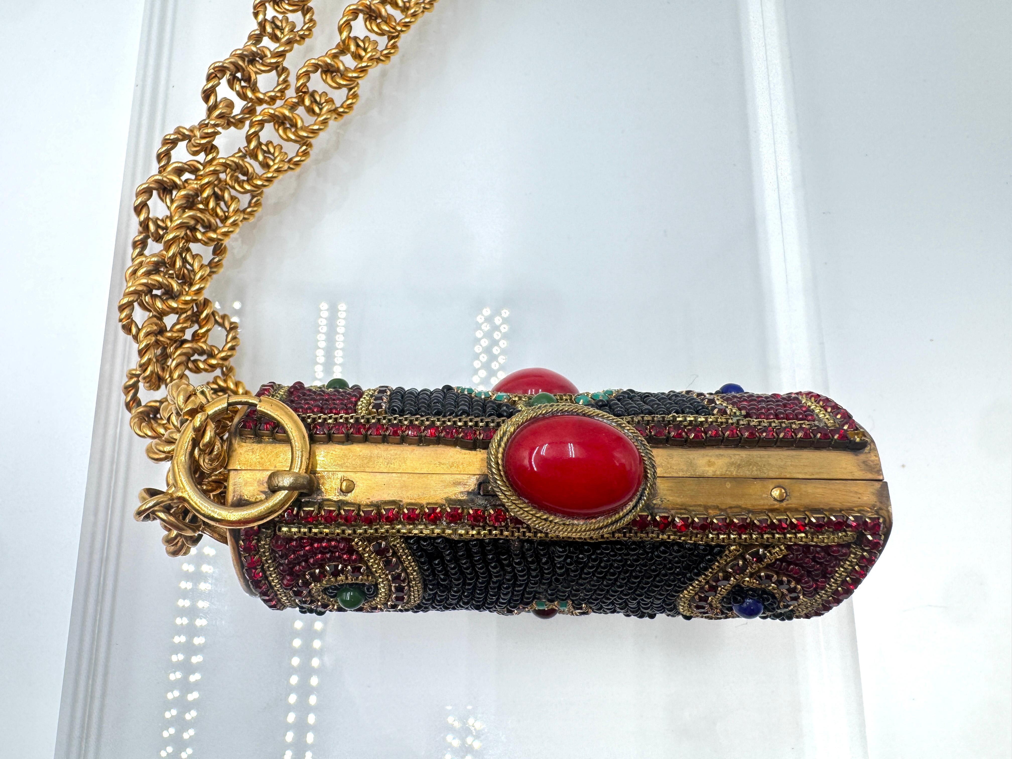 Chanel 1980, Minaudiere con perline e Jewell Ultra Rara in vendita 8