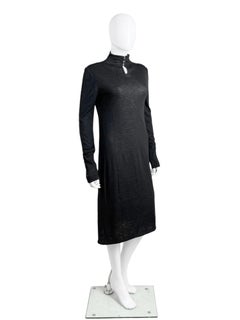 Chanel 1980's Black Turtlenecked Longsleeves Dress