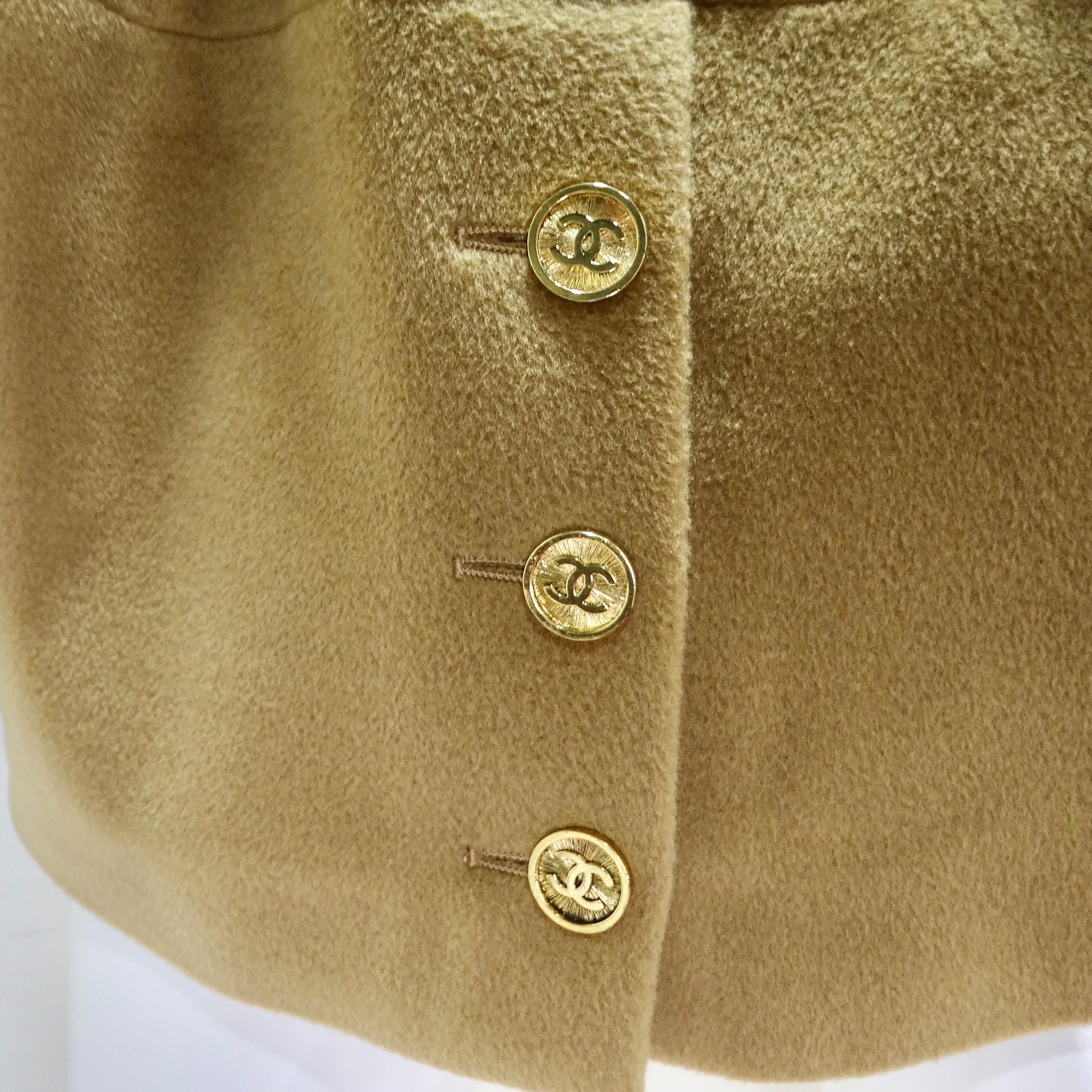 Chanel 1980s Brown Gold Tone Jumbo Button Blazer 2