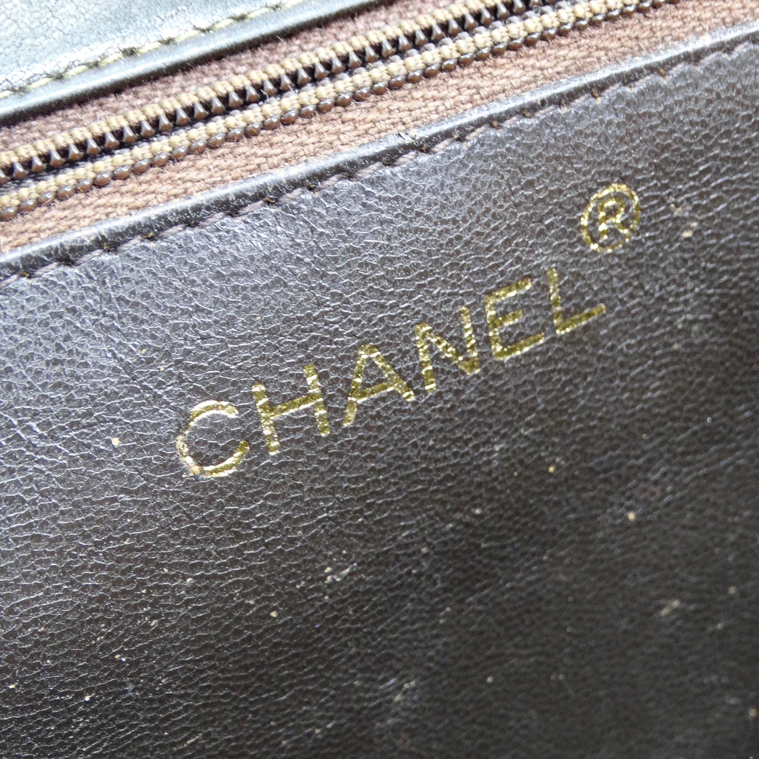 Chanel 1980s Brown Lambskin Crossbody Bag 7