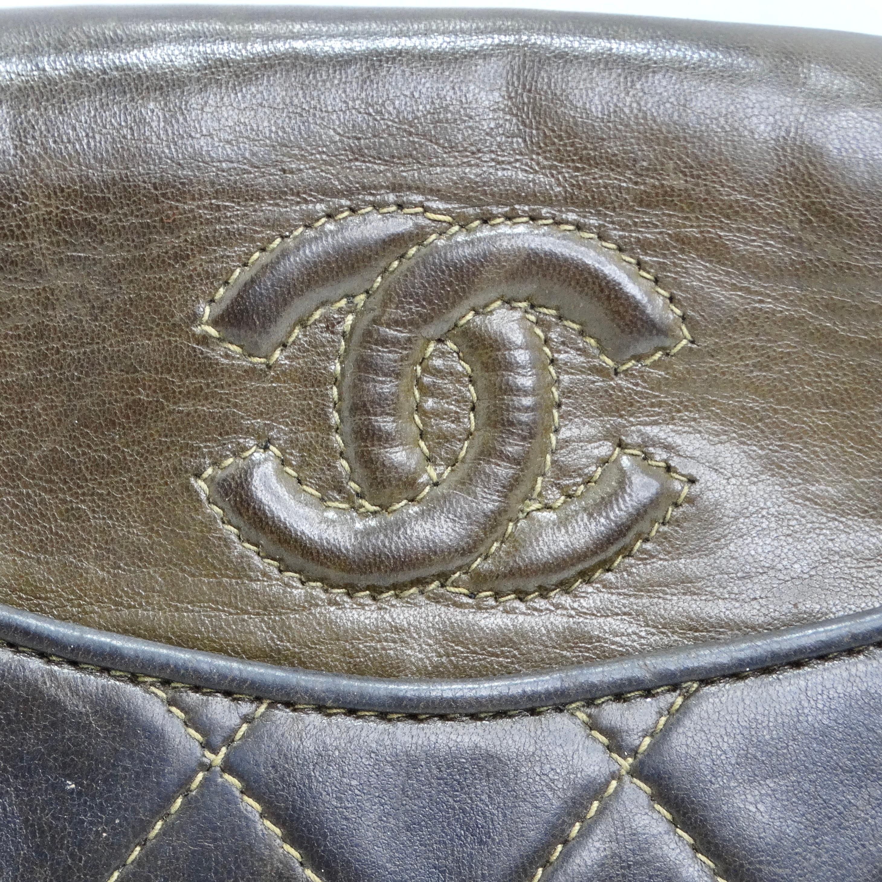 Women's or Men's Chanel 1980s Brown Lambskin Crossbody Bag