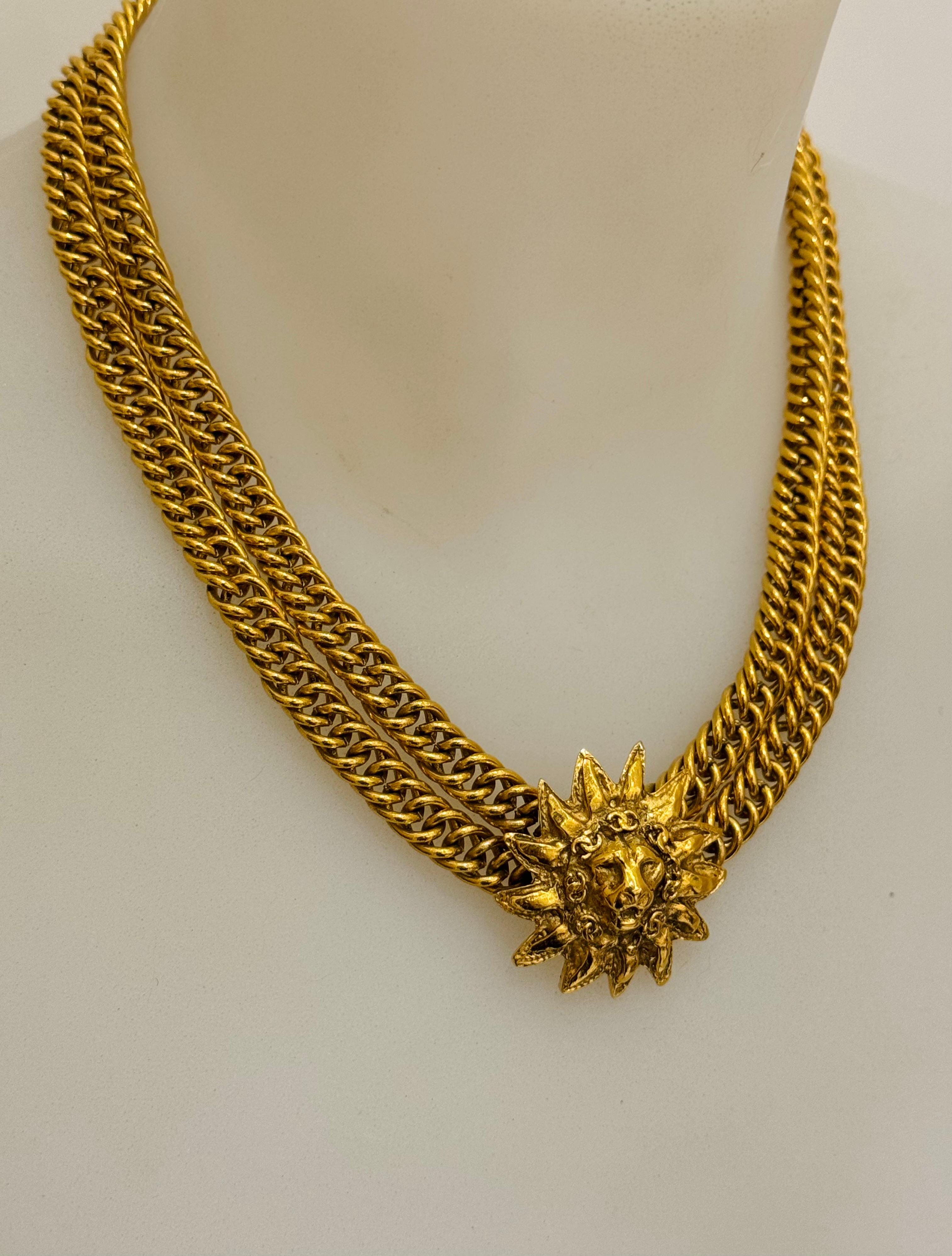 Chanel 1980 by Karl Lagerfeld collana a forma di leone in vendita 2