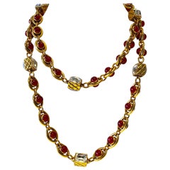Chanel 1980’s Byzantine Diamanté Gripoix Statement Necklace