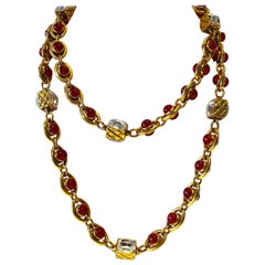 Chanel 1980’s Byzantine Diamanté Gripoix Statement Necklace 