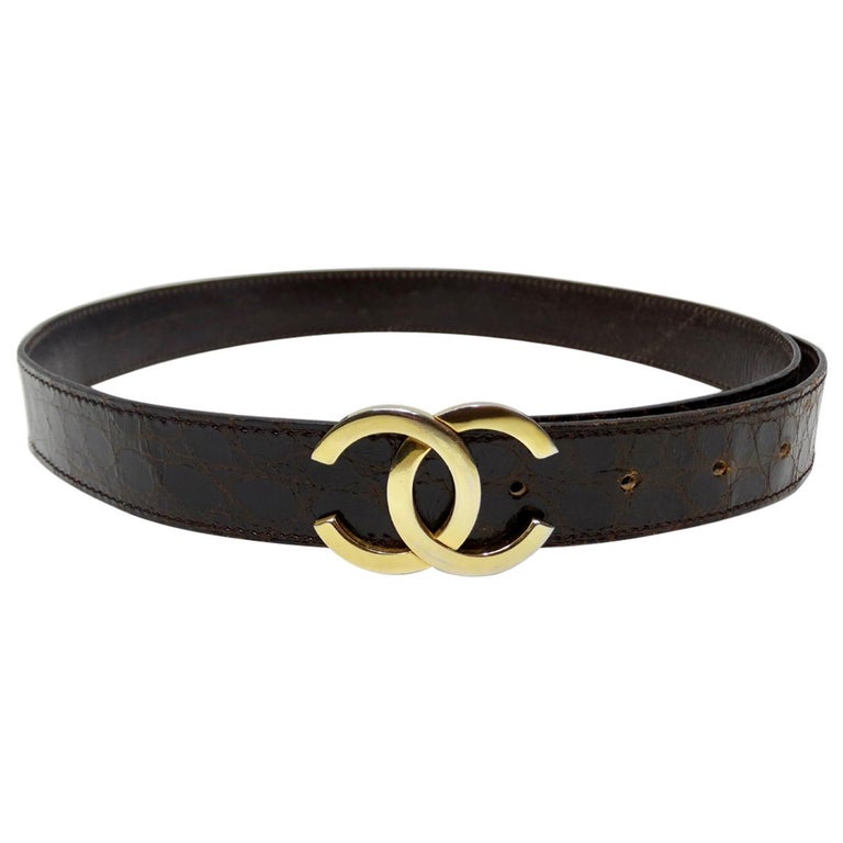 Chanel Chanel White Quilted Leather CC Twist Lock Belt