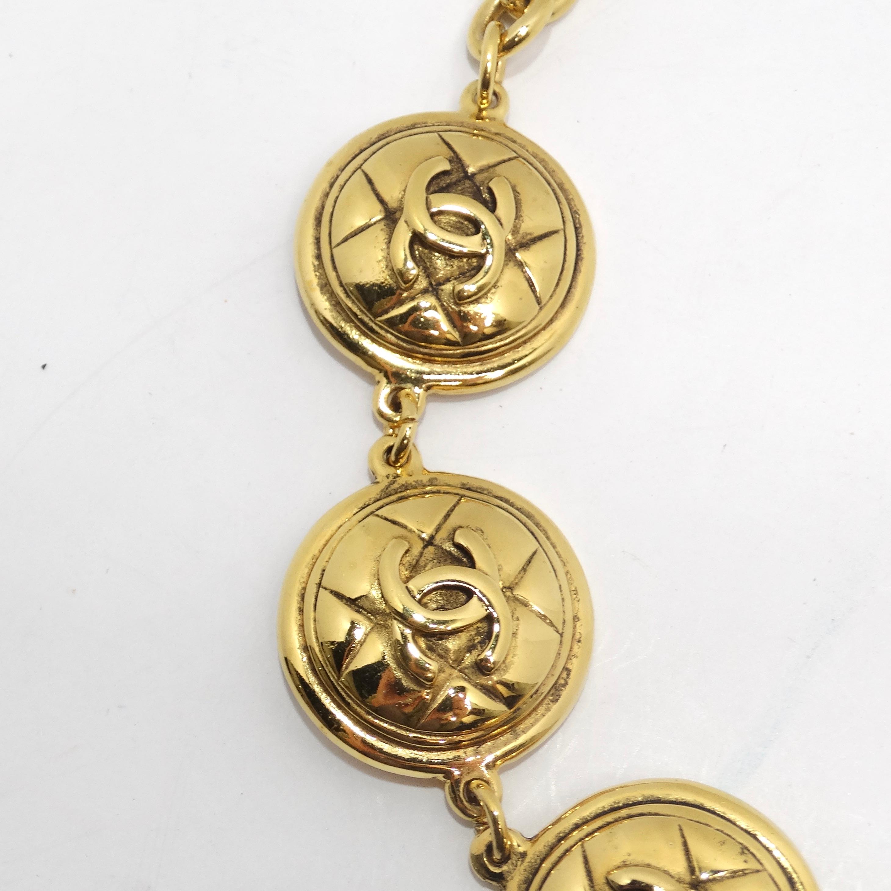 Chanel 1980s Chanel Quilted Medallion Bracelet For Sale 1