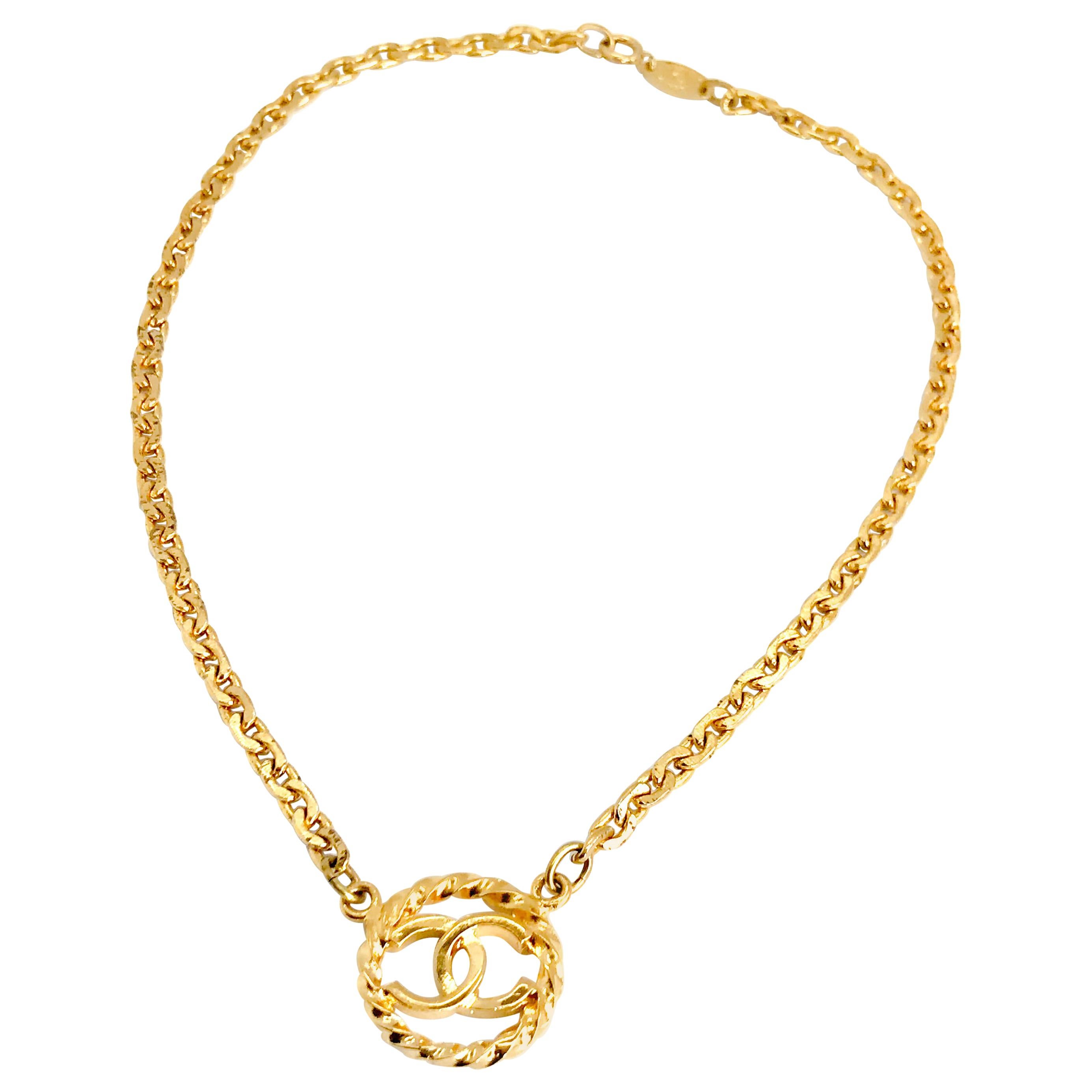 Chanel 1980s Delicate CC Necklace. 1983. For Sale