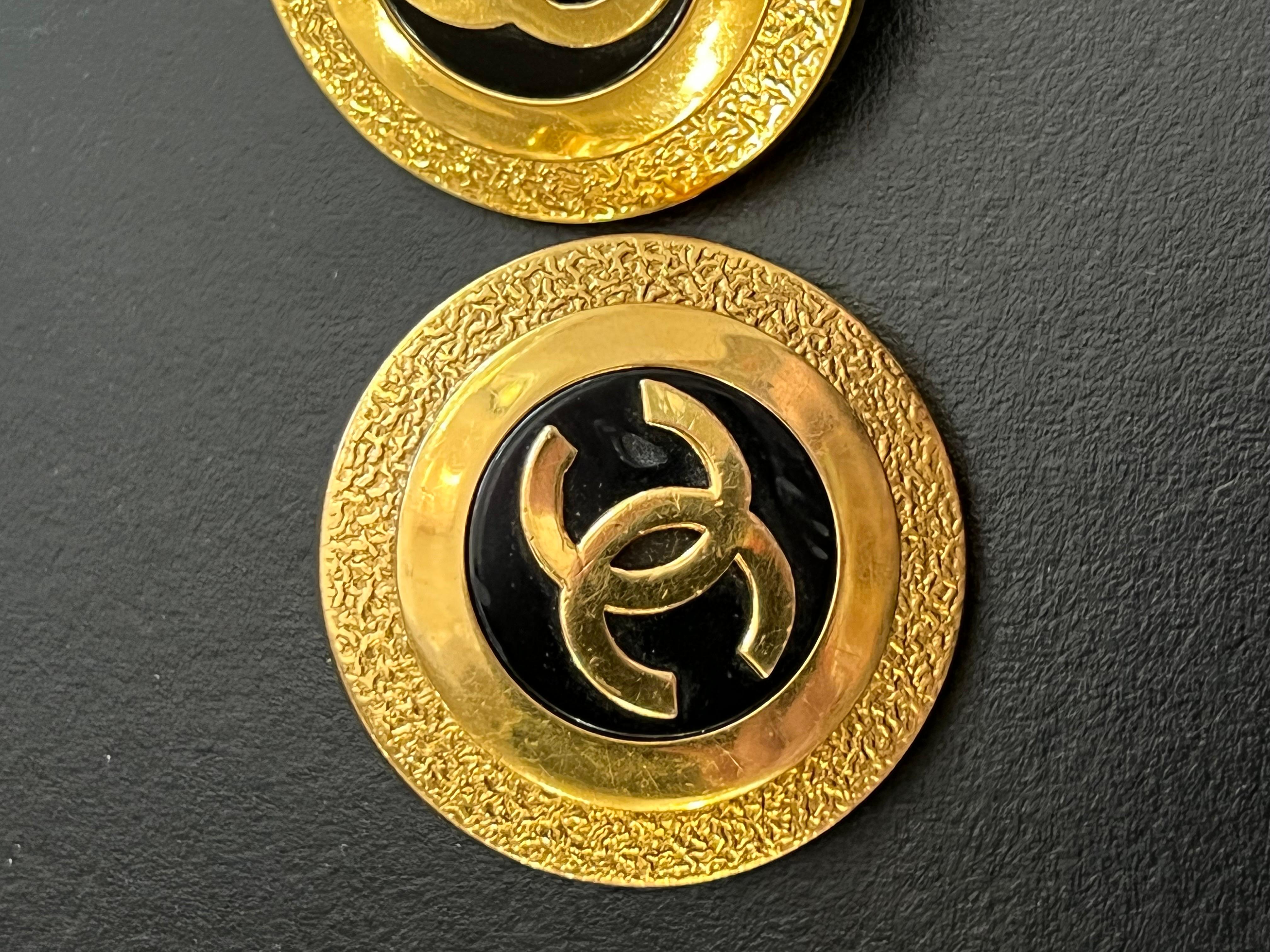black and gold chanel earrings