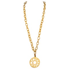 Chanel 1980s Gold Chain Large Medallion Necklace or Belt