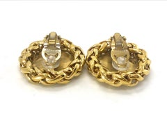 Chanel 1980s Gold Plated Clip On Earrings