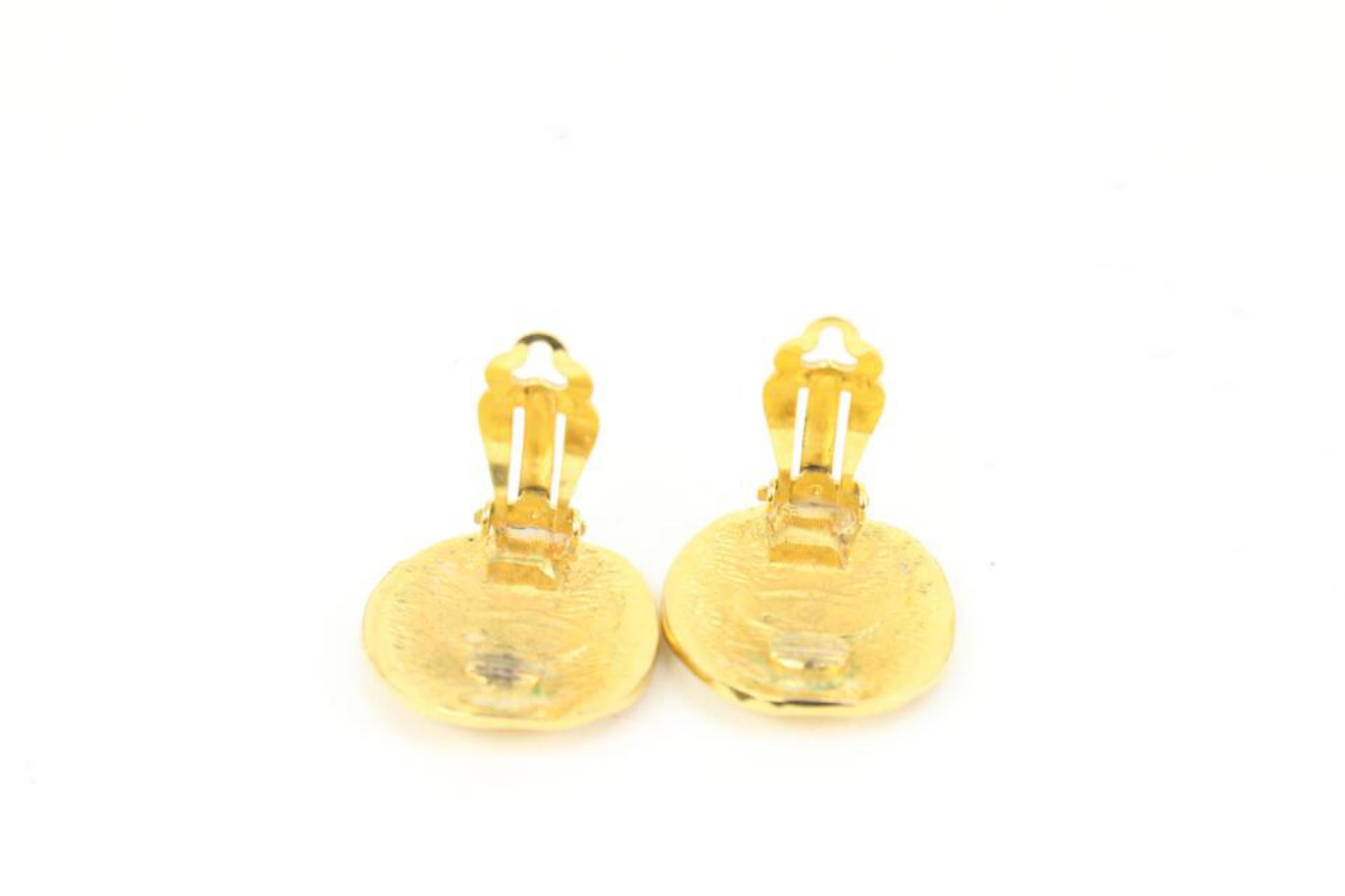 Chanel 1980's Hammered Gold 31 Rue Cambon Paris Earrings 71cz418s 1