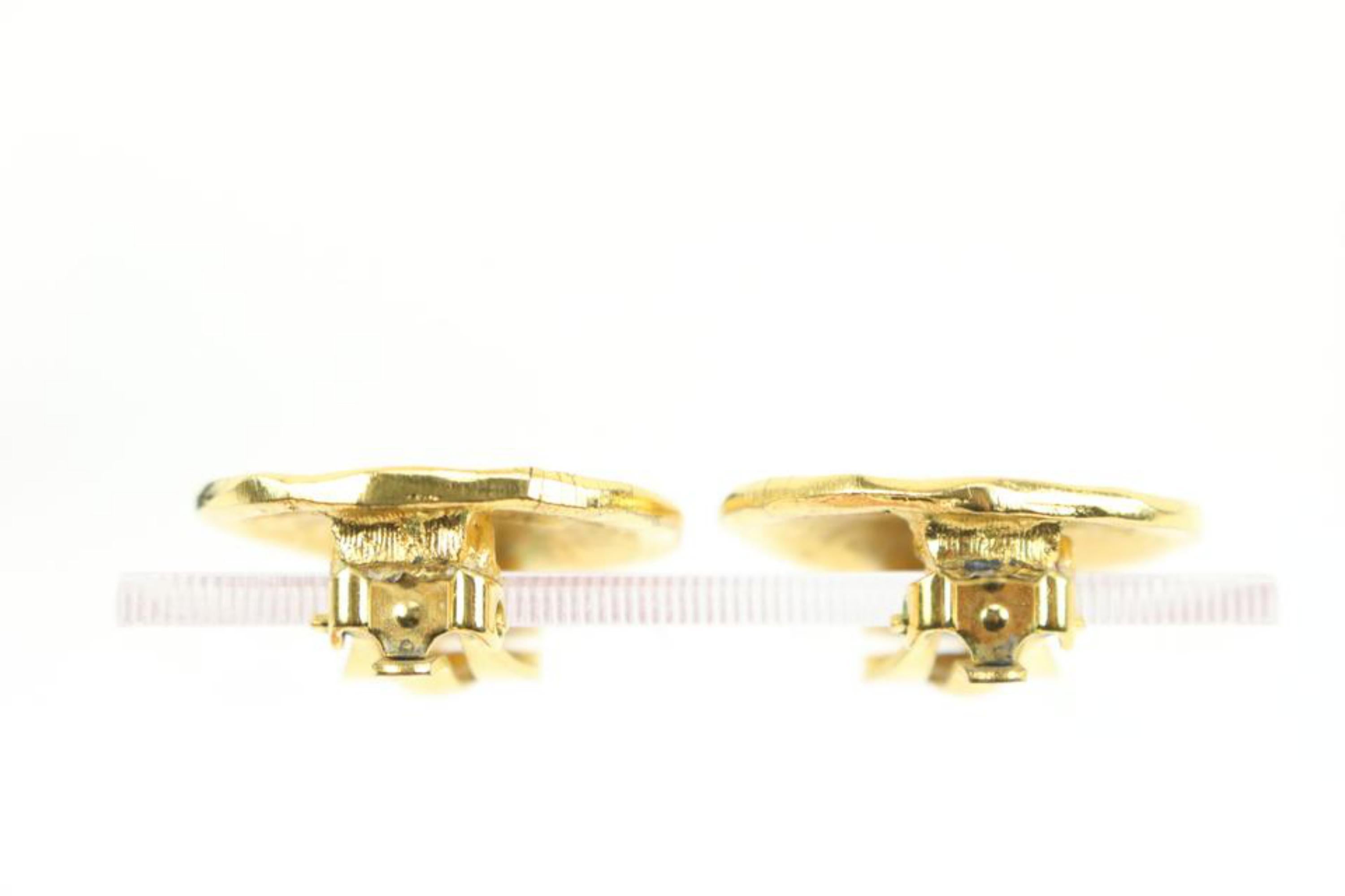 Chanel 1980's Hammered Gold 31 Rue Cambon Paris Earrings 71cz418s 3