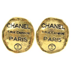 Chanel 1980er Jahre gehämmerte Gold 31 Rue Cambon Paris Ohrringe 71cz418s